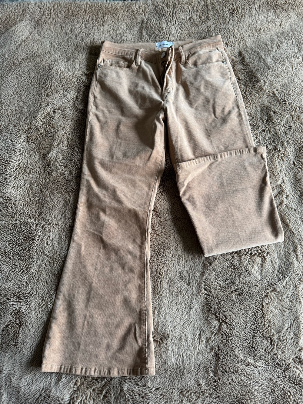 Frame Denim Women's Corduroy Flare Jeans in Beige-Tan